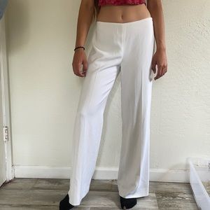 White flare trousers